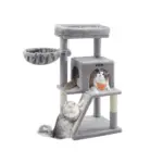 Arbre à chat compact FEANDREA PCT51W de 96 cm avec griffoir en sisal et hamac