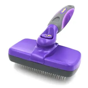 Brosse carde auto-nettoyante Hertzko à picots rétractables pour chat