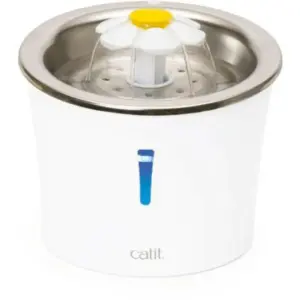 Fontaine à eau Catit Flower Fountain 3 L avec dessus en inox pour chat